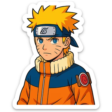 Naruto with vibrant colors in a general style sticker