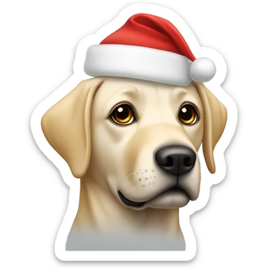 Labrador with Santa hat sticker