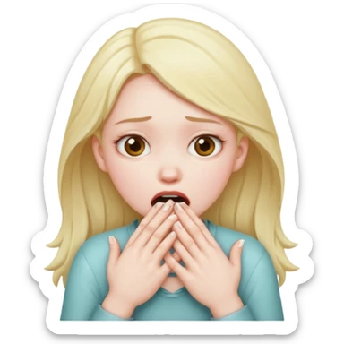 Girl choking herself with her hands ￼ sticker