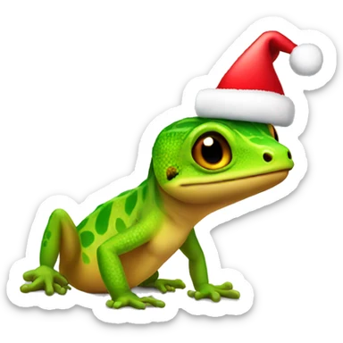 gecko with Christmas hat sticker
