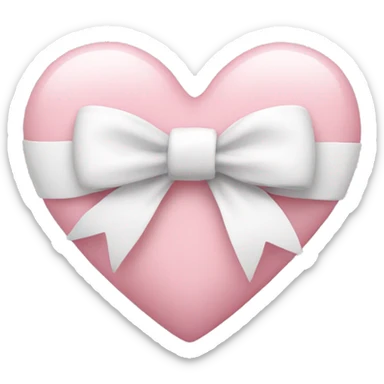 Pastel pink heart with white bow sticker