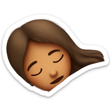 Sleeping girl in a bed under comfy covers sticker