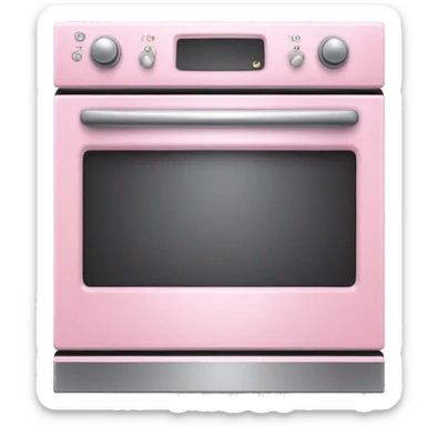 Realistic light pink oven isolated. sticker