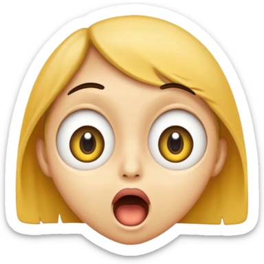 a face with a large opened mouth in emoji of whatsapp syle sticker