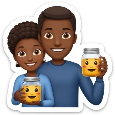  black People Holding Jar sticker