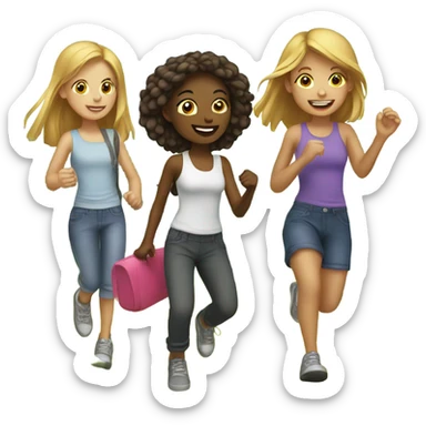 Girls enjoying day outdoors sticker