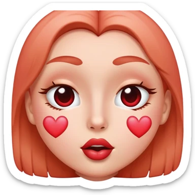 face with heart eyes and kiss mark on cheek sticker