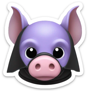 Lavender gray Pig darth Vader mask face armadillo darth Vader fanned tail feathered tail pig armadillo darth Vader face sticker