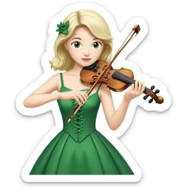GREEN   FEMALE VIOLINIST sticker