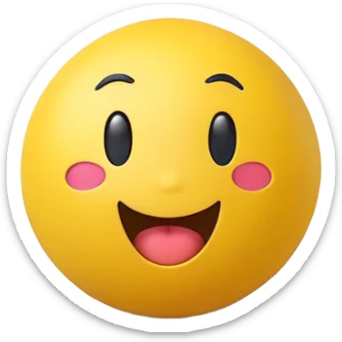 goofy stress ball with a funny face playful emoji style sticker