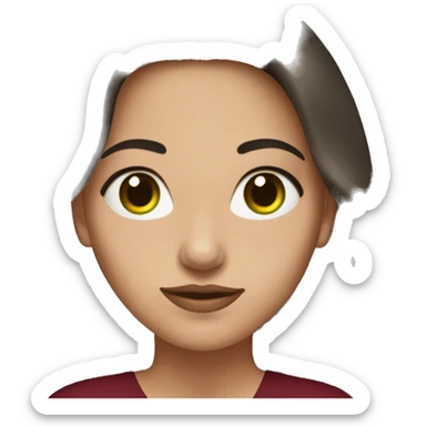 Brunette woman with green eyes and burgundy dress sticker