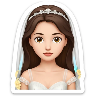 Brunette bride sticker