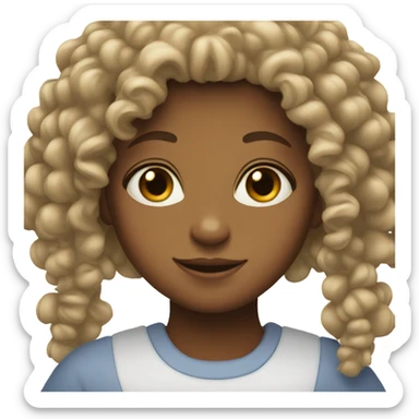 Odonto girl with curl hair  sticker