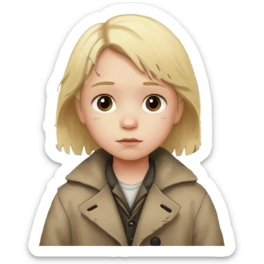 You are a poor child in a small German town, waking each day to the cold streets and the echo of factory whistles that never seem to stop. sticker