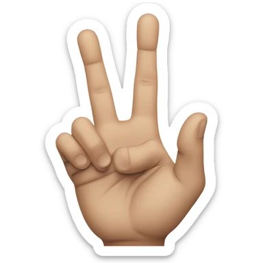 Hand opened and index and middle finger closed sticker