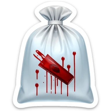 3D render ofForensic Evidence inside a clear plastic evidence bag, sterile lighting, forensic crime scene aesthetic, plastic reflection. sticker