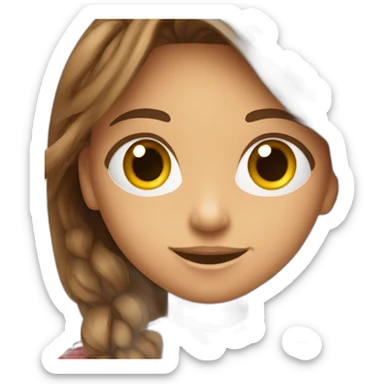 Une jeune fille avec long brun habiller en rouge qui fait du handball sticker