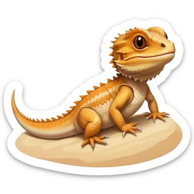 Bearded dragon at the beach  sticker