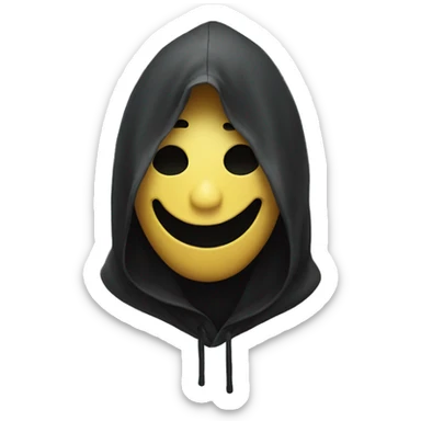 creepy smiley face with a hood sticker