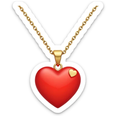 Heart charm in necklace – small red heart pendant.
 sticker