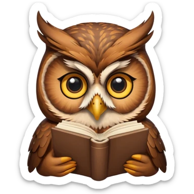 reading owl sticker