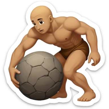 sisyphus pushing ball sticker