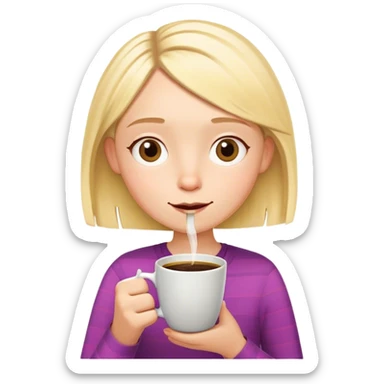 lola from charlie and lola drinking coffee sticker