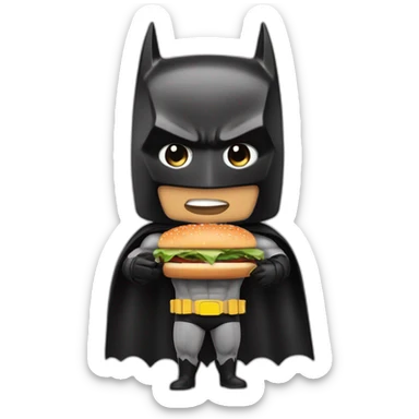 Batman qui mange un hamburger sticker