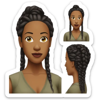 regina king head only no neck braids sticker