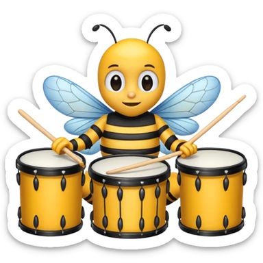drum player bee sticker