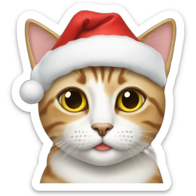 cat christmas sticker