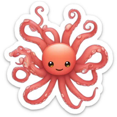 An octopus surrounded by love and five people  sticker
