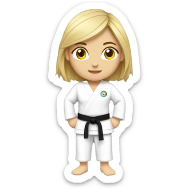 summer olympics karate caucasian girl sticker