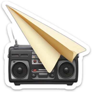 radio waves coming from paper airplane sticker
