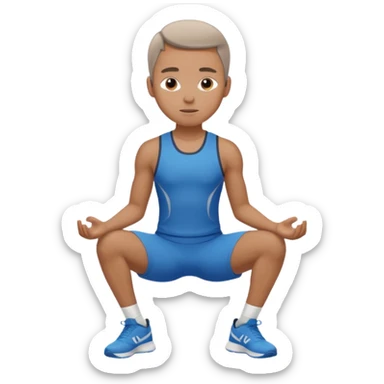 Posició corporal estable con ropa de deporte pero quietqa sticker