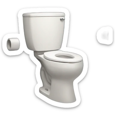 cat sit on toilet sticker