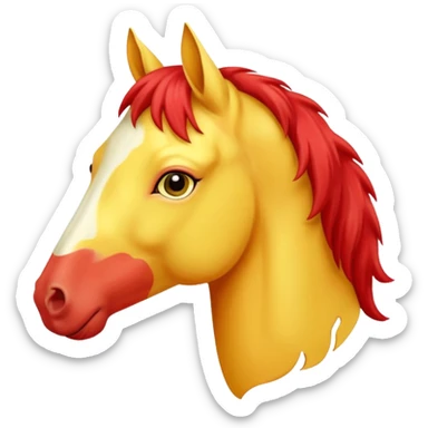 Cavalo vermelho e amarelo pastel sticker