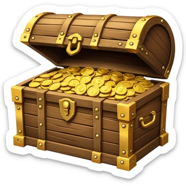 a treasure chest overflowing with Arab currency sticker