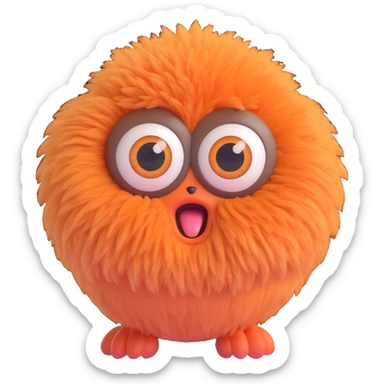 a chussel as a cute, fluffy creature with big eyes and a playful expression sticker