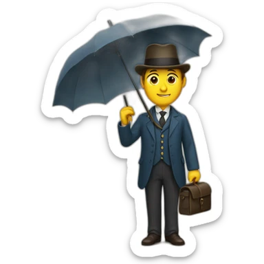 teacher from the 19th century Russian empire with an umbrella and in a suit sticker