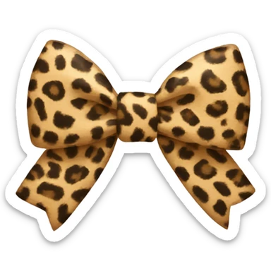 Leopard print bow  sticker