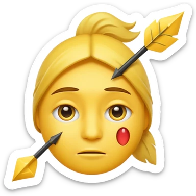 smile,two tears, arrow lke eyes and head tilted a little emoji yellow sticker