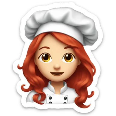 Dreamy girl, red hair doing chefs kiss sticker