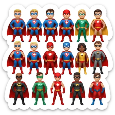 Justice League each hero in a circle sticker