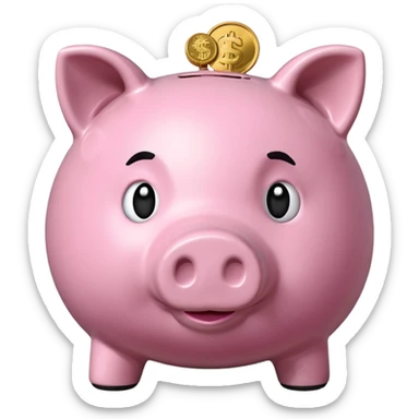 money in a piggy bank sticker