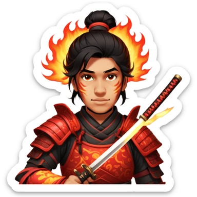 Fire-Wielding Samurai sticker