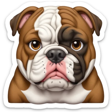 bulldog ingles oscuro con blanco  sticker
