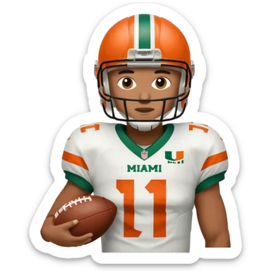 football player for the university of miami wearing number 11 sticker
