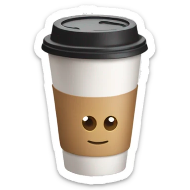 Plain coffee takeaway cup sticker