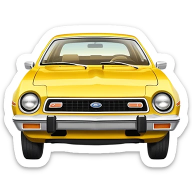 illustration of a  yellow 1973 ford pinto  sticker